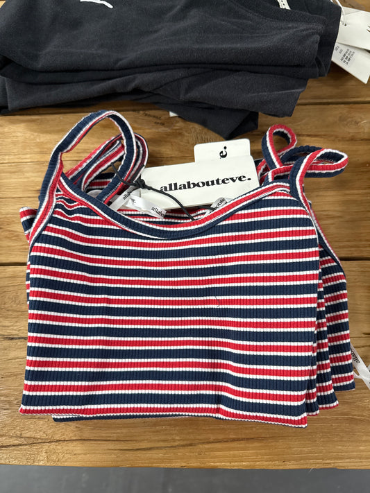 Eve Stripe Rib Cami | Navy