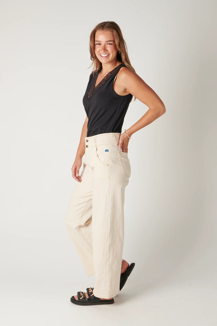 Wide Leg Jean | Stone