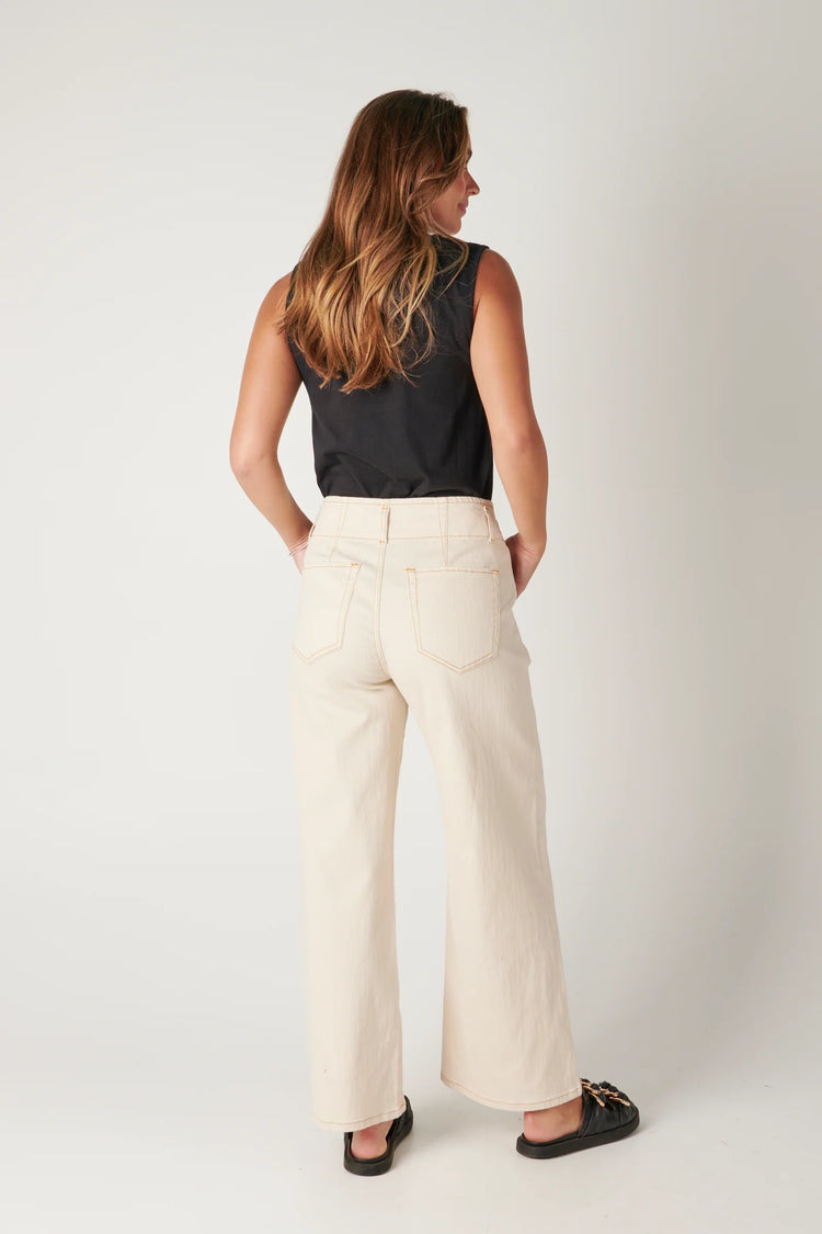 Wide Leg Jean | Stone