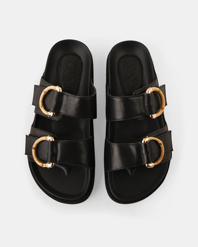 Mint Leather Slide | Black Bamboo