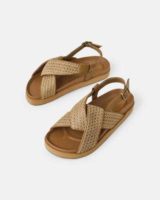 Mya Sandal | Tan Woven