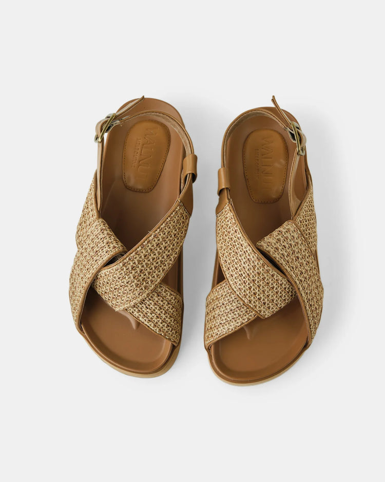 Mya Sandal | Tan Woven