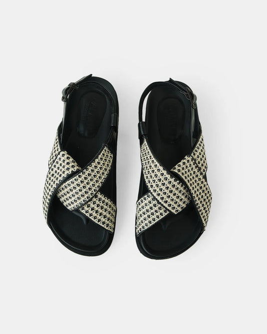 Mya Sandal | Black Woven