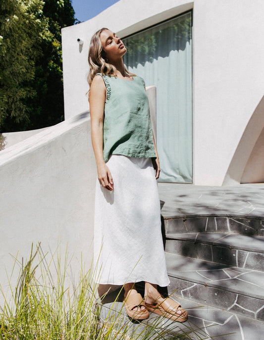 Lyon Slip Skirt | Vanilla White