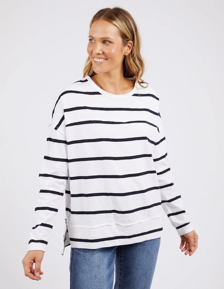 Jayne Stripe Throw On Top | White