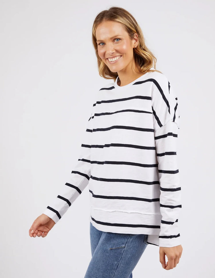 Jayne Stripe Throw On Top | White