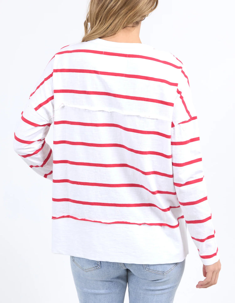 Jayne Stripe Throw On Top | Red