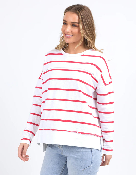 Jayne Stripe Throw On Top | Red