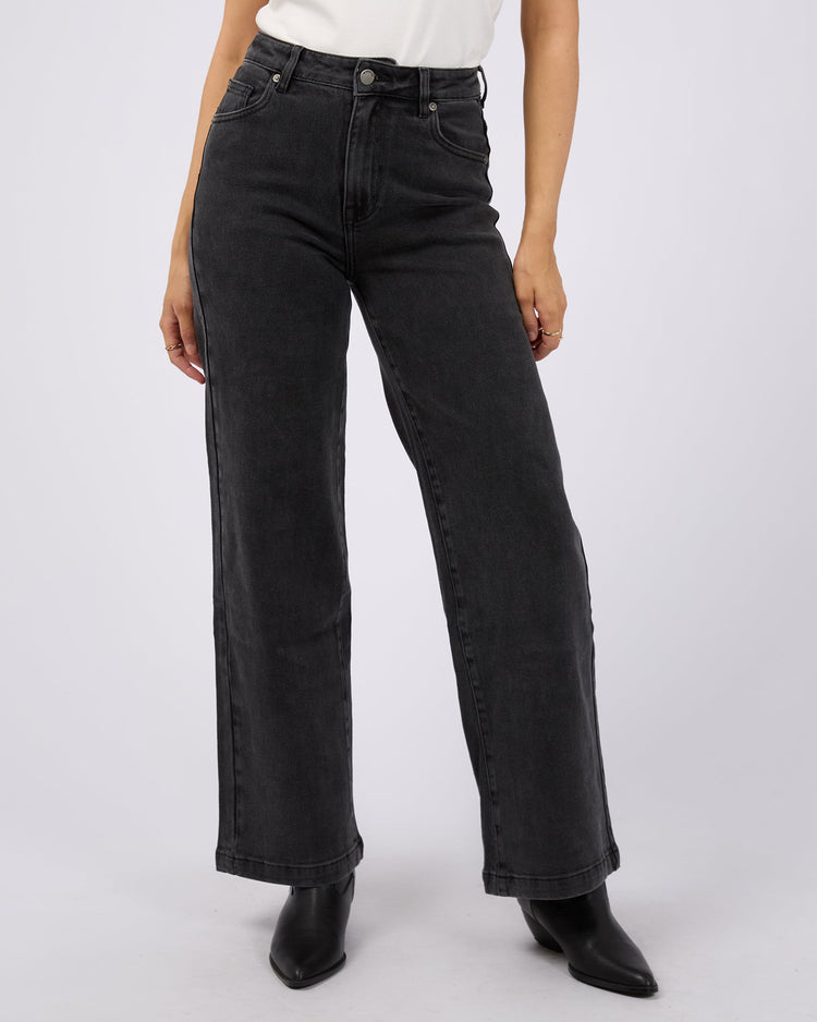 Jacqui Wide Leg Jean | Washed Black