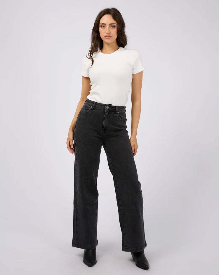 Jacqui Wide Leg Jean | Washed Black