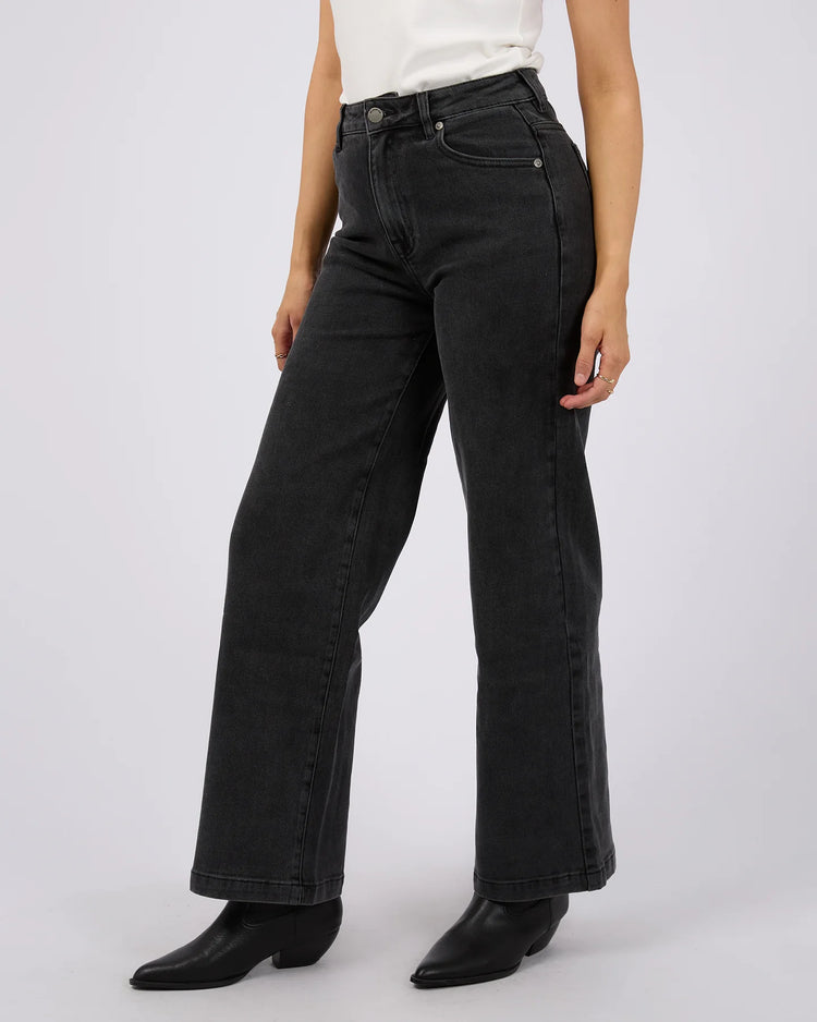 Jacqui Wide Leg Jean | Washed Black