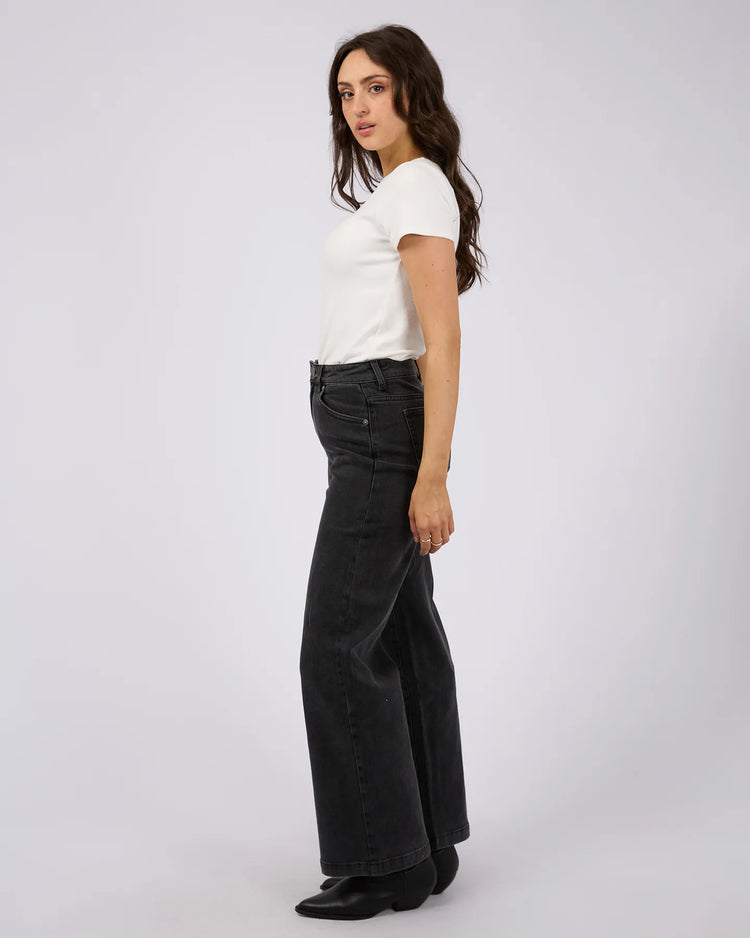 Jacqui Wide Leg Jean | Washed Black