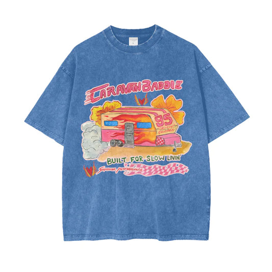 Caravan Baddie Oversize Tee | Washed Blue