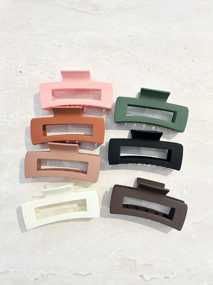 Large Rectangular Matte Claw Clip