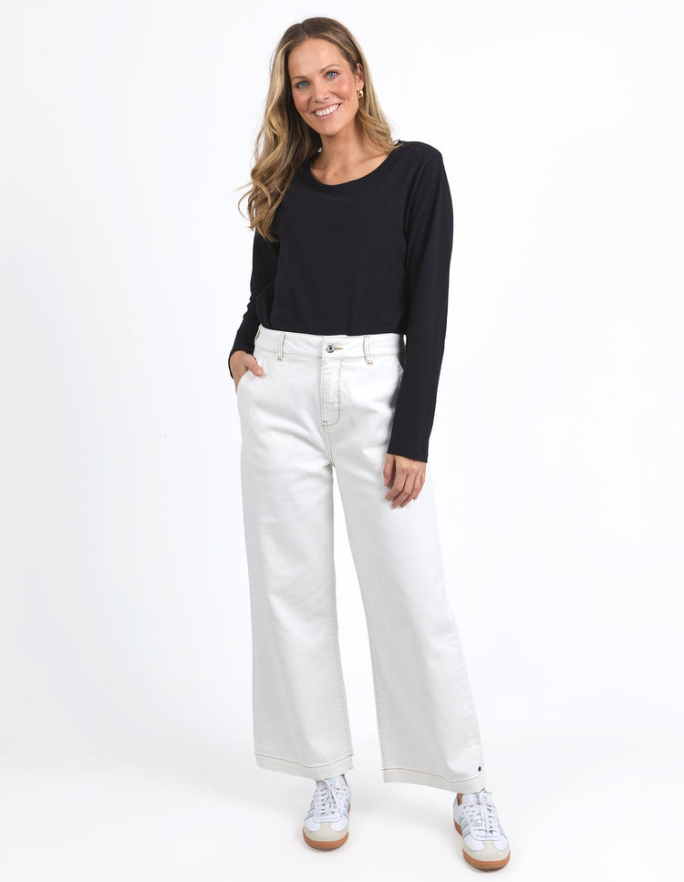 Izzy Wide Leg Jean | Vintage White