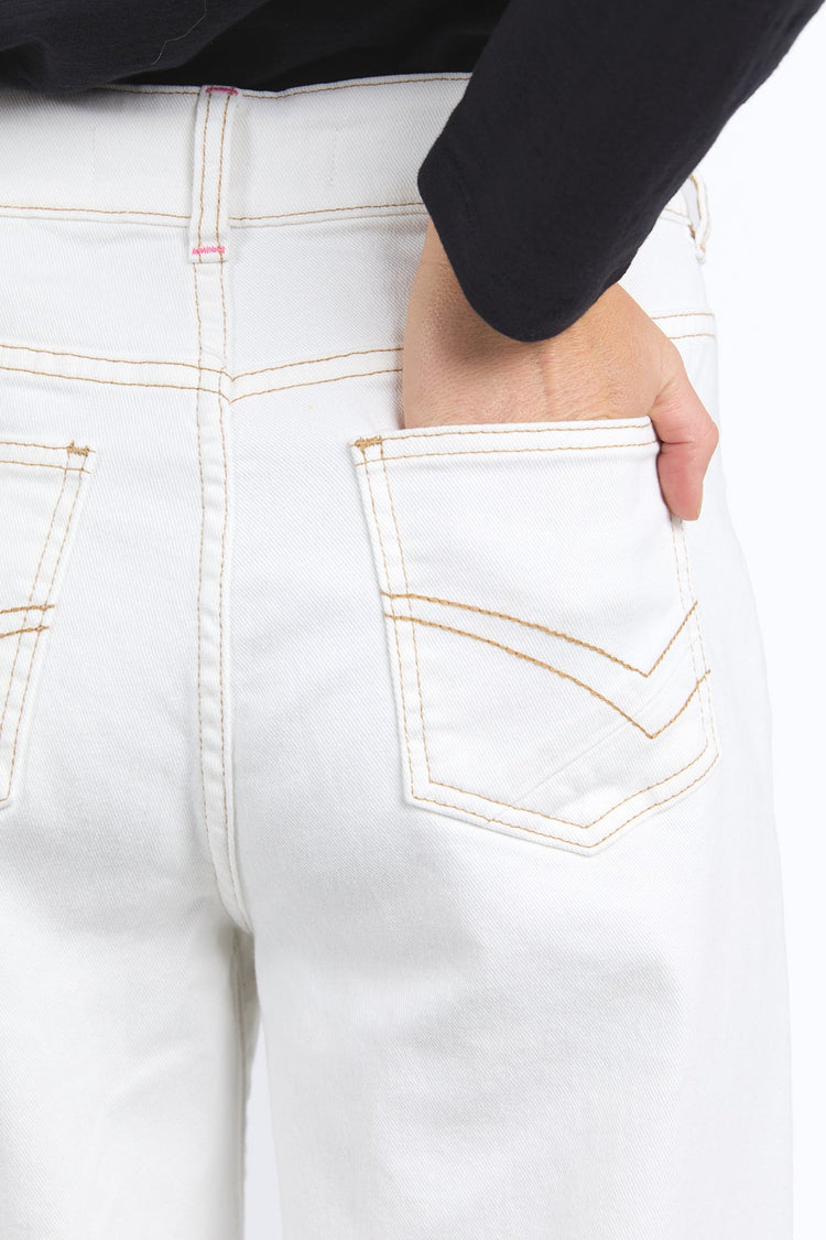 Izzy Wide Leg Jean | Vintage White