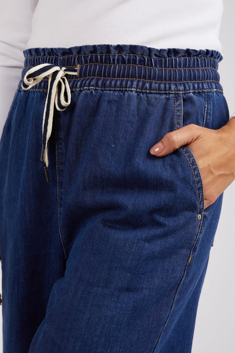 Greta Wide Leg Pant | Mid Blue Wash