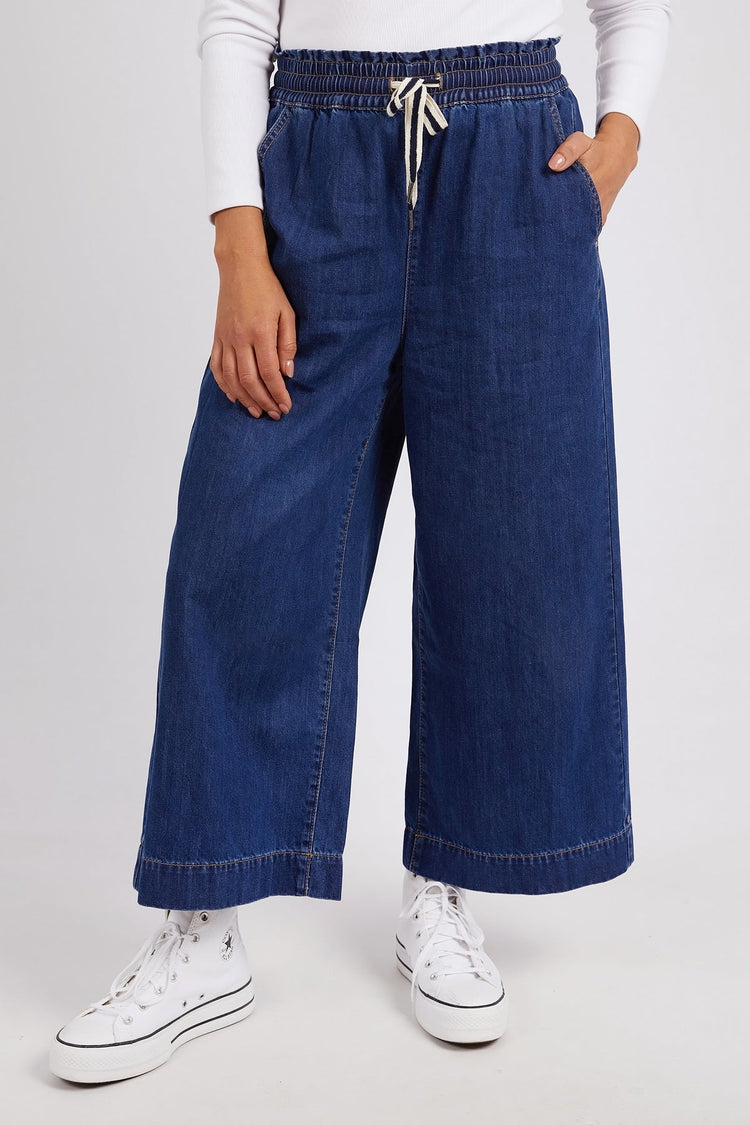 Greta Wide Leg Pant | Mid Blue Wash