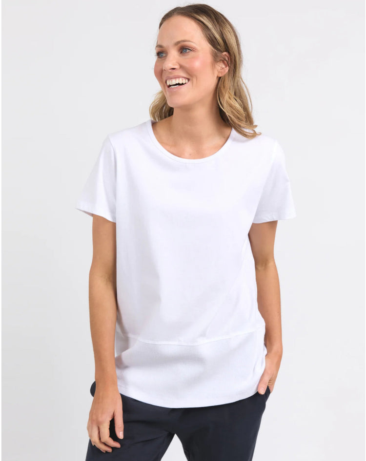 Rib Short Sleeve Tee | White