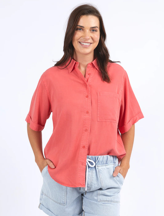 Bliss Washed Shirt | Watermelon Crush