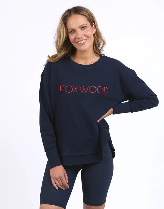 Simplified Metallic Crew | Navy & Red