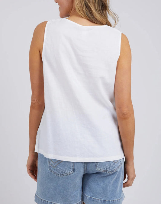 Curtis Woven Tank | White