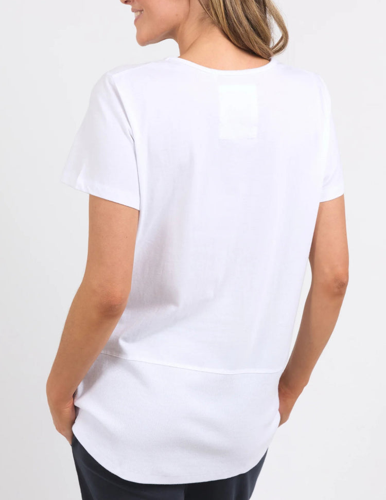 Rib Short Sleeve Tee | White