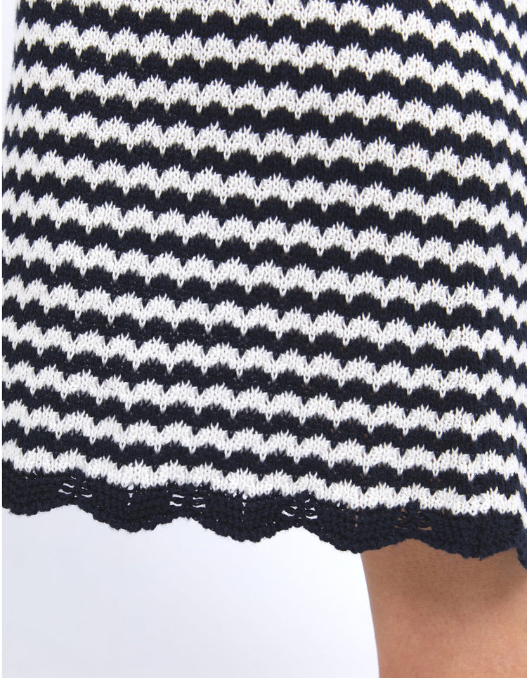 Rosie Stripe Skirt | Navy & White