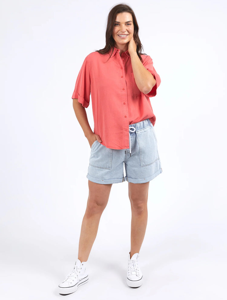 Bliss Washed Shirt | Watermelon Crush