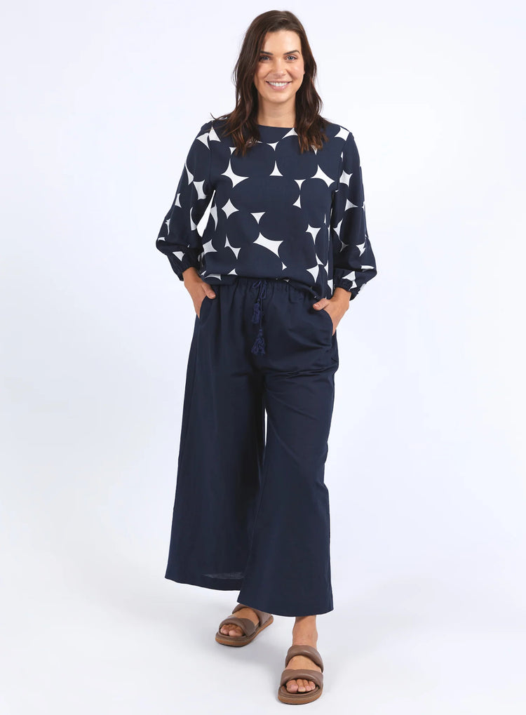 Demi Spot Top | Navy