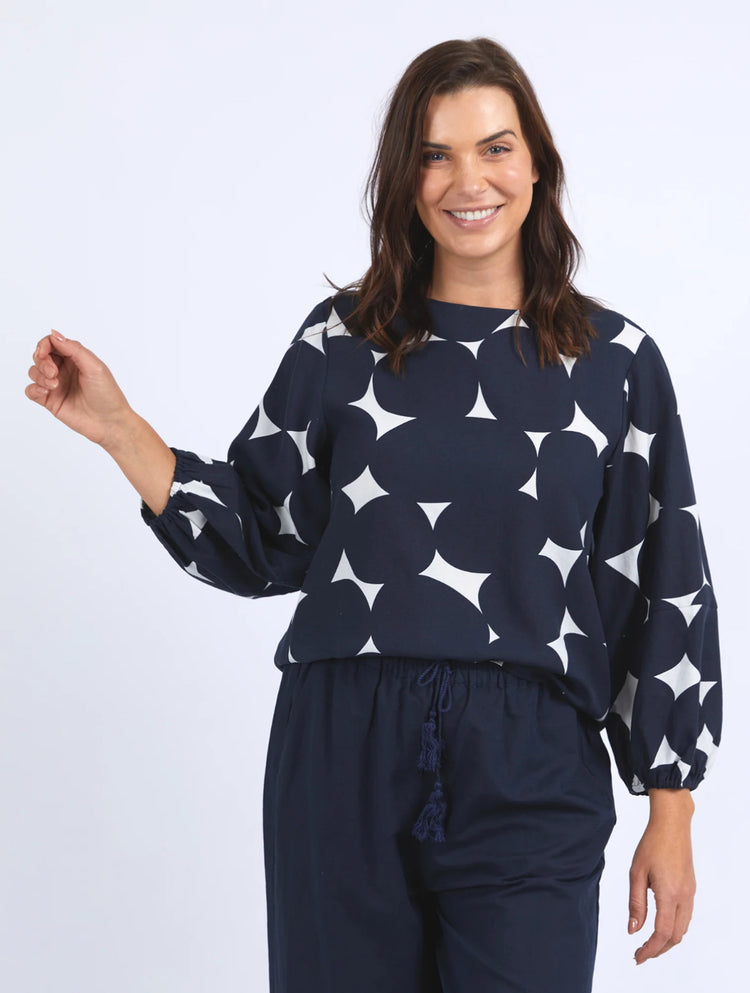 Demi Spot Top | Navy