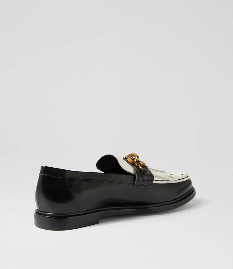 Grin Loafer | Black & White Leather