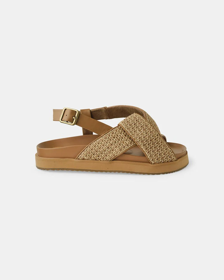 Mya Sandal | Tan Woven