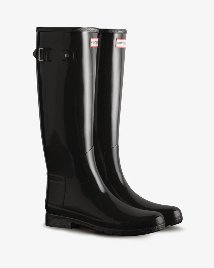 Women's Refined Tall Gloss Boot | Black