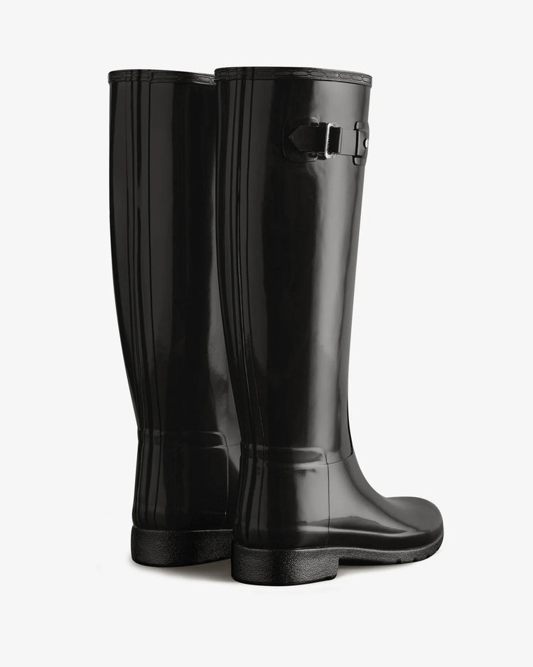 Women's Refined Tall Gloss Boot | Black