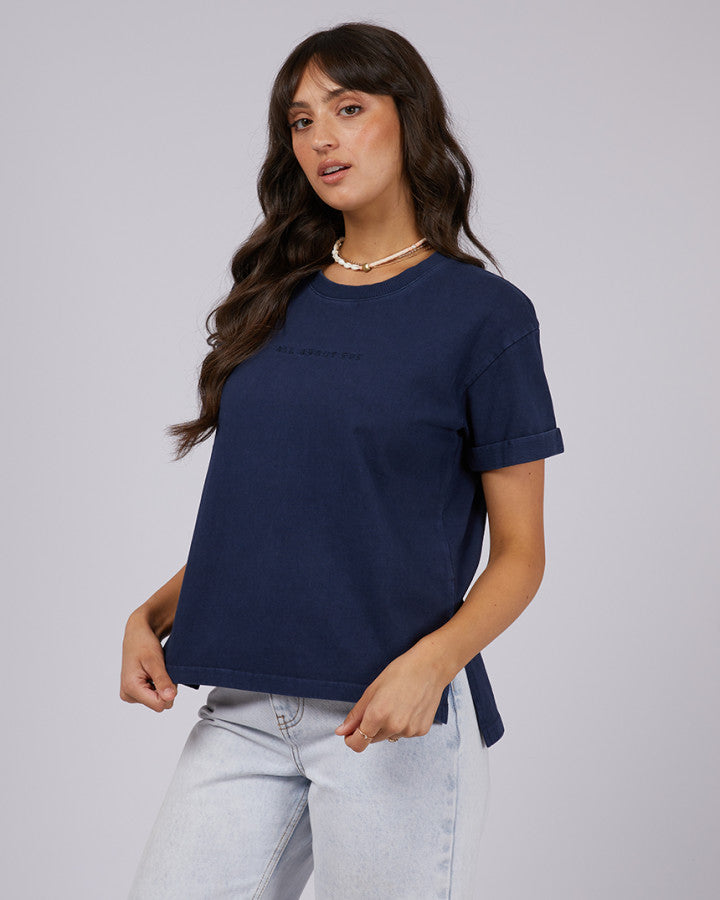 AAE Washed Tee | Navy