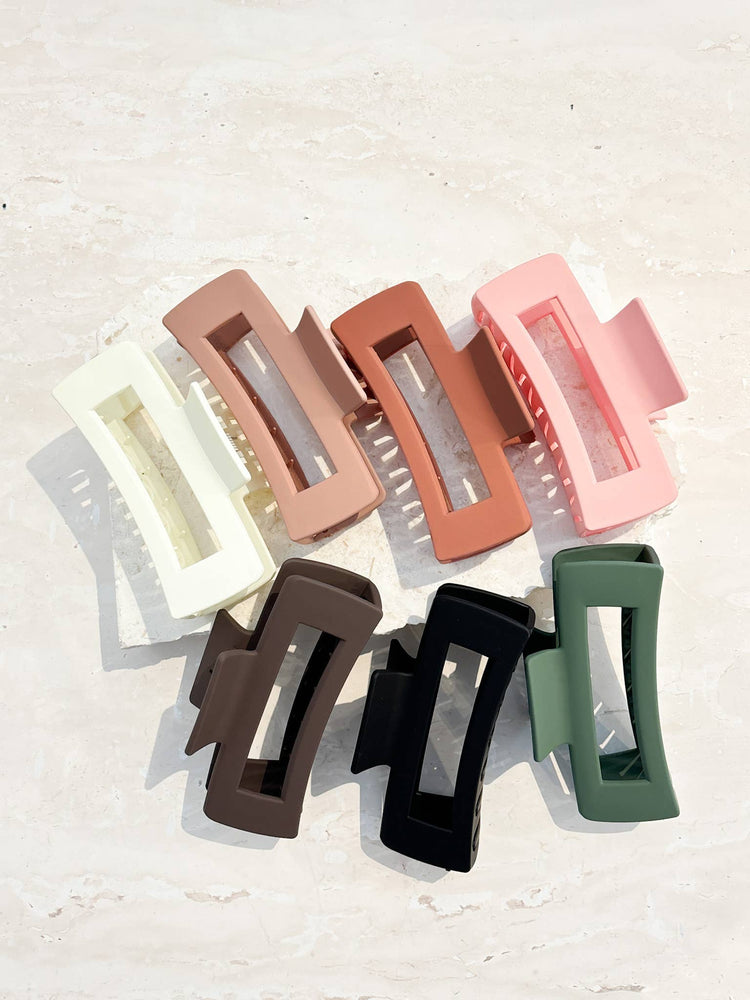 Large Rectangular Matte Claw Clip