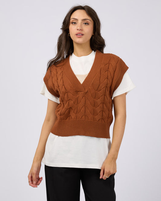 Brooklyn Knit Vest | Cinnamon