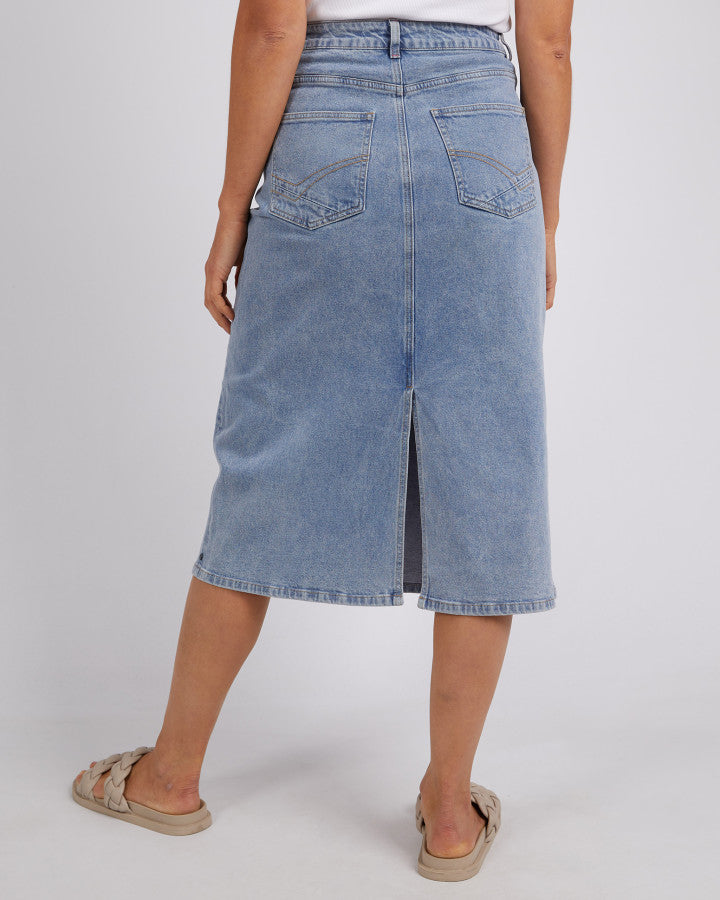 Eloise Denim Midi Skirt | Light Blue Wash