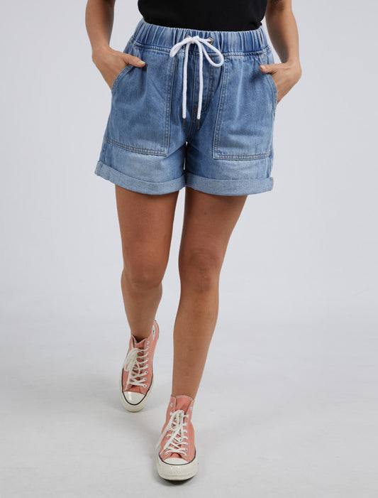 Emma Relaxed Denim Short | Mid Blue Wash