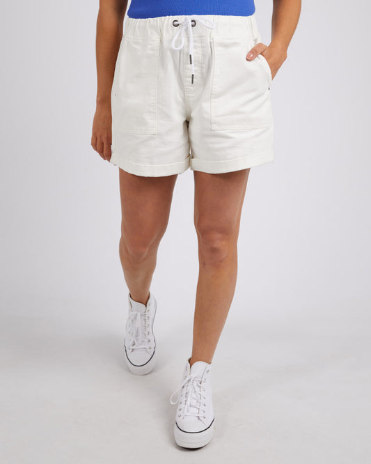 Emma Relaxed Denim Short | Vintage White