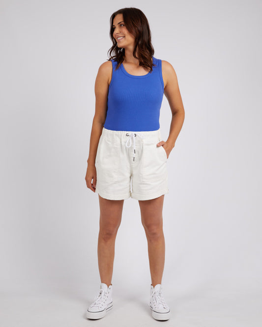 Emma Relaxed Denim Short | Vintage White