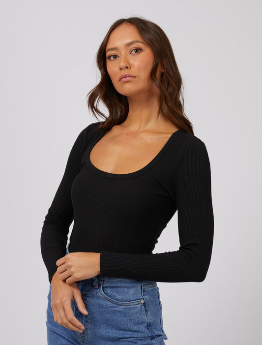 Hazel Long Sleeve Tee | Black