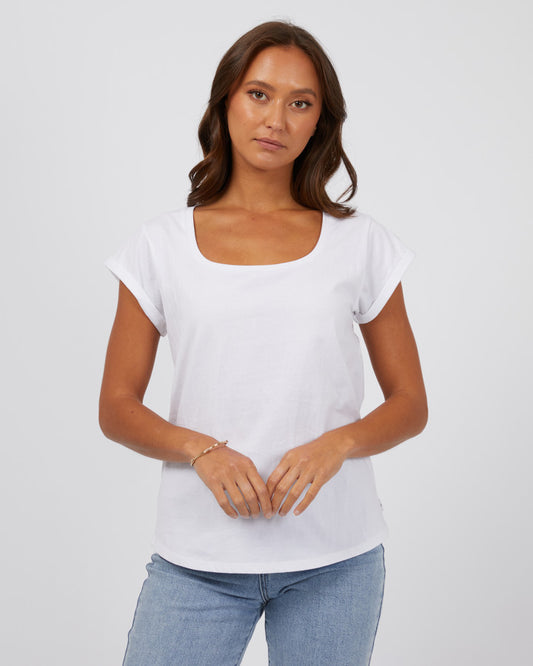 Lucy Scoop Tee | White