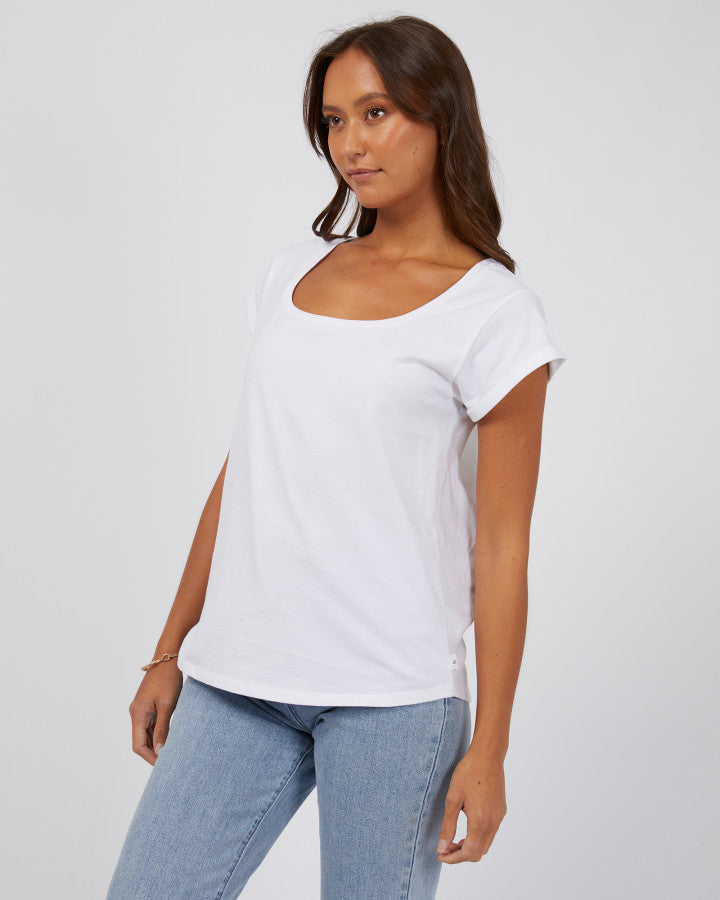 Lucy Scoop Tee | White