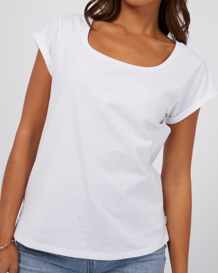 Lucy Scoop Tee | White