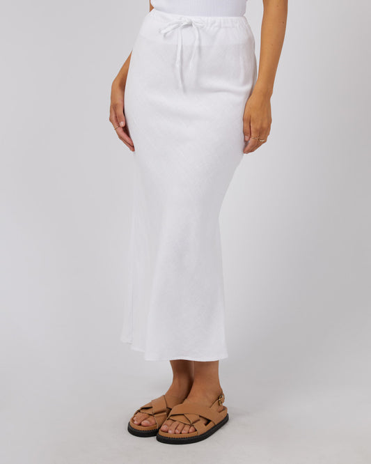 Luxe Linen Maxi Skirt | Vintage White