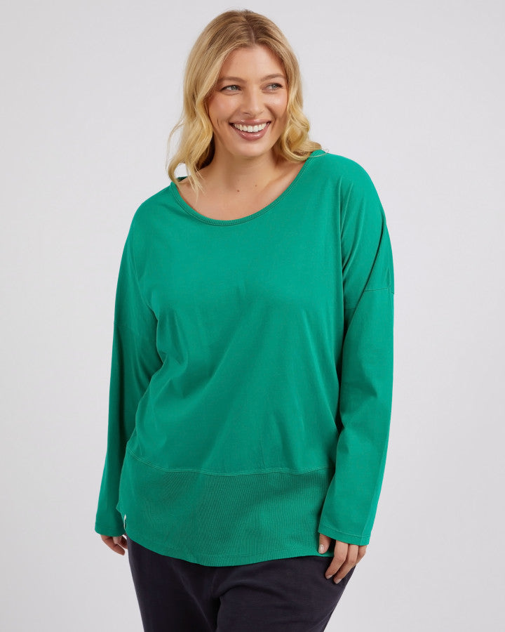 Rib Long Sleeve Tee | Goodness Green