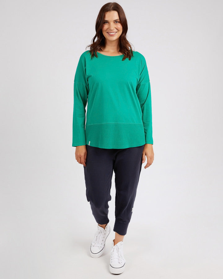 Rib Long Sleeve Tee | Goodness Green