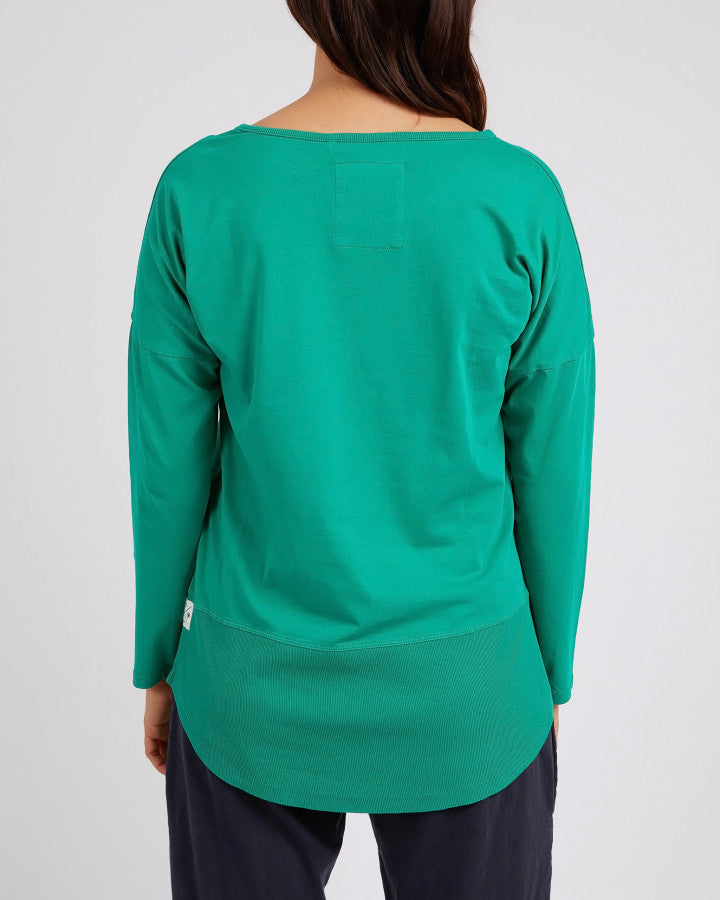 Rib Long Sleeve Tee | Goodness Green